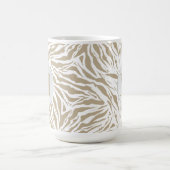 Chic Beige Animal Print Monogramed Koffiemok (Center)