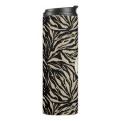 Chic Beige Black Animal Print Monogramed Thermosbeker (Gedraaid links)