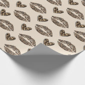 Chic Beige & Black Cheetah Print Cadeaupapier (Hoek)