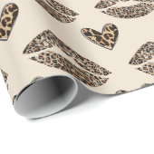 Chic Beige & Black Cheetah Print Cadeaupapier (Rol Hoek)