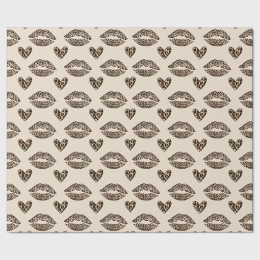 Chic Beige & Black Cheetah Print Cadeaupapier (Zoom)