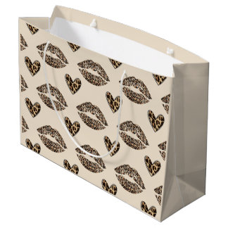 Chic Beige & Black Cheetah Print Groot Cadeauzakje