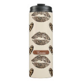 Chic Beige & Black Cheetah Print Thermosbeker (Voorkant)