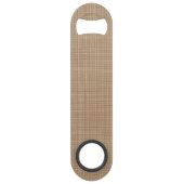 Chic Beige Classy Taupe Bruin Weave Patroon Speed Flessenopener (Achterkant)