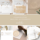 Chic Beige Cream Waterverf Stain Monogram Weddensc Kaart