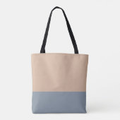 Chic Beige en Dusty Blue met monogram-naam Tote Bag (Achterkant)