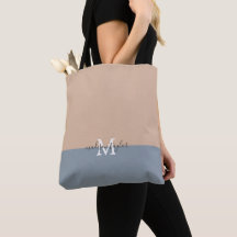 Chic Beige en Dusty Blue met monogram-naam