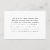 Chic Beige Floral & Palm Wedding Details Informatiekaartje (Achterkant)