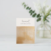 Chic Beige Gold Oil Paint Texture Hairpin Display Visitekaartje (Staand voorkant)