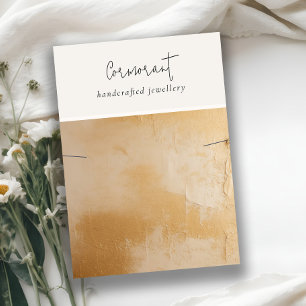 Chic Beige Gold Oil Paint Texture Ketting Display Visitekaartje