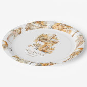Chic Beige & Gouden Bassinet Custom Papieren Bordje (Gekanteld)