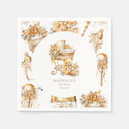 Chic Beige & Gouden Bassinet Custom Servet