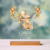 Chic Beige & Gouden Kaarten & Geschenken Acryl Bord (Neutraal)