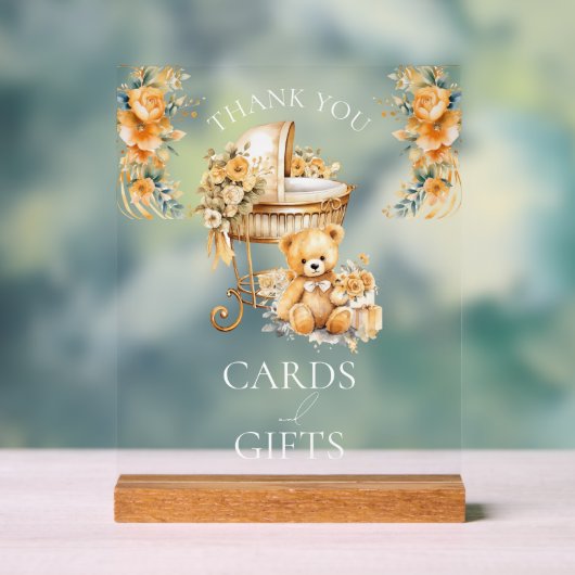 Chic Beige & Gouden Kaarten & Geschenken Acryl Bord (Neutraal)