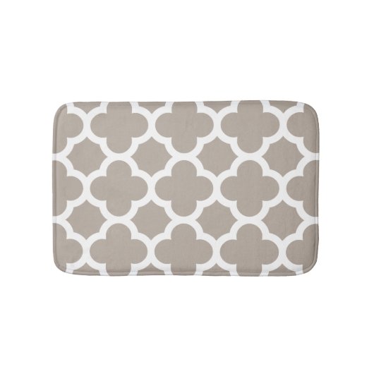 Chic Beige Grey Retro Cute Trellis Pattern Badmat (Voorkant)