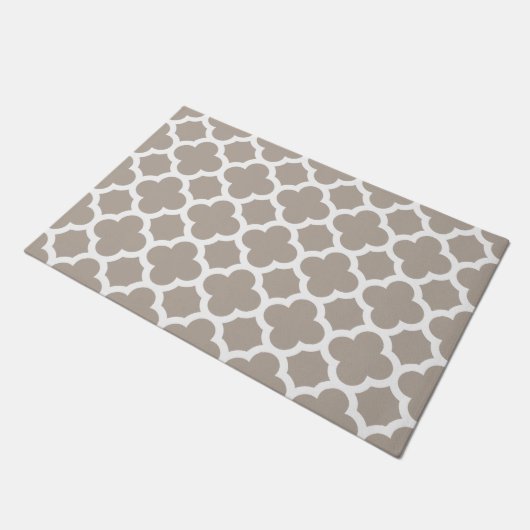 Chic Beige Grey Retro Cute Trellis Pattern Deurmat (Schuin)