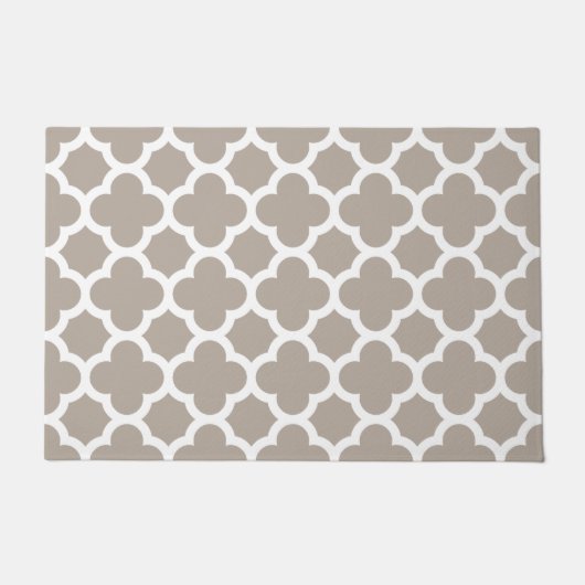 Chic Beige Grey Retro Cute Trellis Pattern Deurmat (Voorkant)