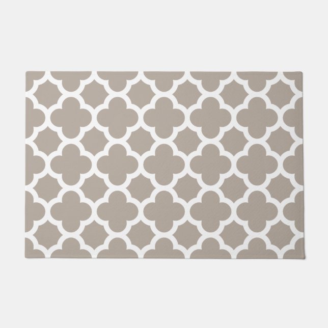 Chic Beige Grey Retro Cute Trellis Pattern Deurmat (Voorkant)