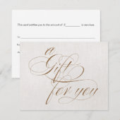 Chic Beige Linen Calligrafie Cadeaubon (Voorkant / Achterkant)