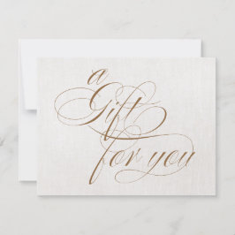 Chic Beige Linen Calligrafie Cadeaubon