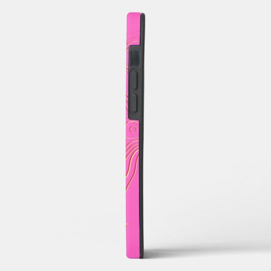 Chic Beige Monogram Hoesje-Gemate iPhone Case (Achterkant / Links)