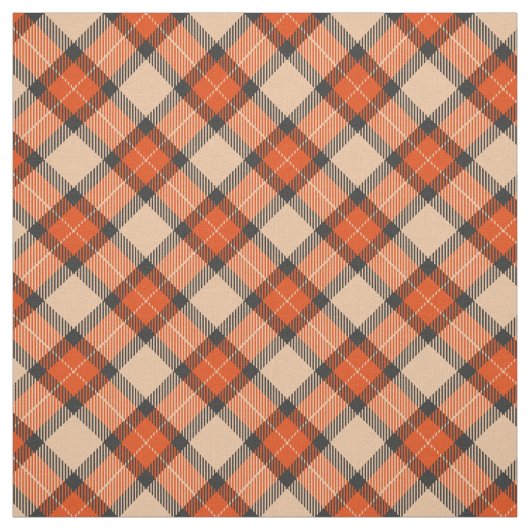 Chic Beige Pumpkin Oranje Black Pset Pattern Stof (Swatch)