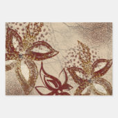 Chic Beige Texture Burgundy Floral Abstract Inpakpapier Vel (Voorkant 3)