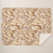 Chic beige veren patroon sherpa deken (Voorkant (horizontaal))