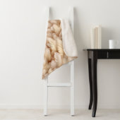 Chic beige veren patroon sherpa deken (In situ)