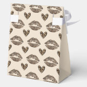 Chic Beige & Zwarte Luipaardprint Bedankdoosjes (Achterkant)