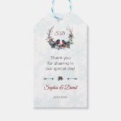 Chic Berries Bullfinch Winterkrans Huwelijk Cadeaulabel (Voorkant)