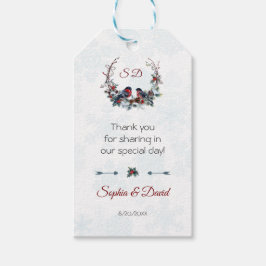 Chic Berries Bullfinch Winterkrans Huwelijk Cadeaulabel