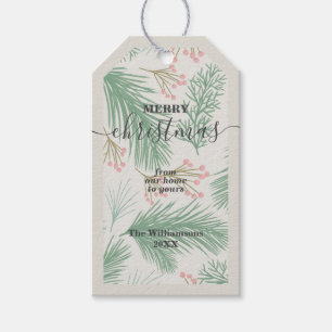 Chic Berries en Branches kerstcadeautags Cadeaulabel