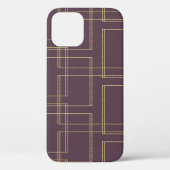 Chic Berry Mauve & Gold Geometric Glam Case-Mate iPhone Case (Achterkant)