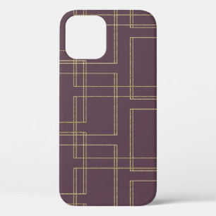 Chic Berry Mauve & Gold Geometric Glam Case-Mate iPhone Case