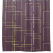 Chic Berry Mauve & Gold Geometric Glam Douchegordijn (Voorkant)
