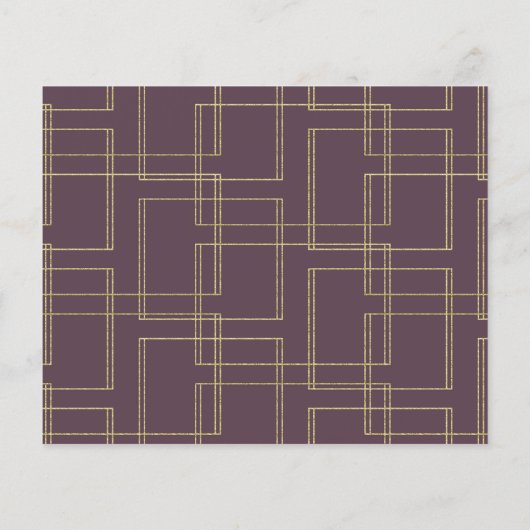 Chic Berry Mauve & Gold Geometric Glam Save Date (Achterkant)