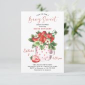 Chic Berry Sweet Aardbeien Baby shower Kaart (Staand voorkant)