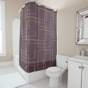 Chic Bespa Berry & Gouden Geometrische Glam Douchegordijn