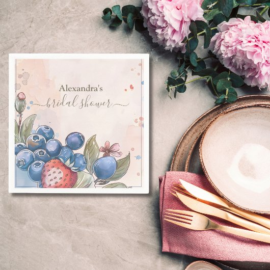 Chic Bessen Zoete Aardbei Bruidsfeestje Servet