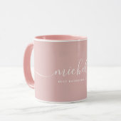 Chic Best Bridesmaid Ever Custom Name Script Mok (Voorkant links)