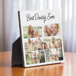 Chic Best Daddy Ever Father's Day 6 Photo Collage Fotoplaat<br><div class="desc">Celebrate Fathers Day with this chic 6 photo collage plaque featuring the message Best Daddy Ever. This modern and stylish wood plaque is designed to showcase six of your favorite moments together, creating a personalized keepsake he will treasure. Printed on smooth, high-quality wood, it is perfect for displaying on a...</div>