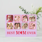Chic Best Mom Ever Purple & Pink Photo  Feestdagenkaart (Staand voorkant)