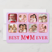 Chic Best Mom Ever Purple & Pink Photo  Feestdagenkaart (Voorkant)