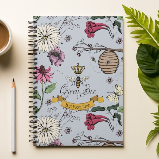 Chic Best Mom Ever Royal Queen Bee Light Blue Notitieboek