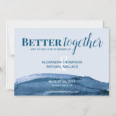 Chic Beter samen blauwe waterverf penseelstreek Magnetische Uitnodiging (Voorkant)