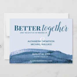 Chic Beter samen blauwe waterverf penseelstreek Magnetische Uitnodiging