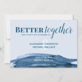 Chic Beter samen blauwe waterverf penseelstreek Magnetische Uitnodiging (Voorkant)