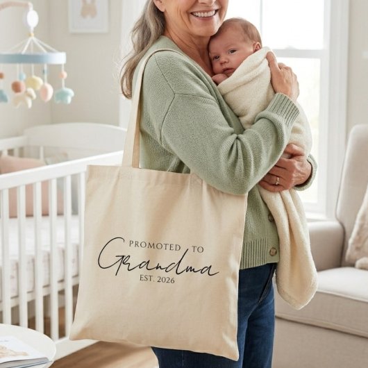 Chic Bevorderd Tot Oma EST Jaar Design Tote Bag