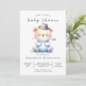 Chic bewerkbaar Beer Baby shower Kaart (Staand voorkant)